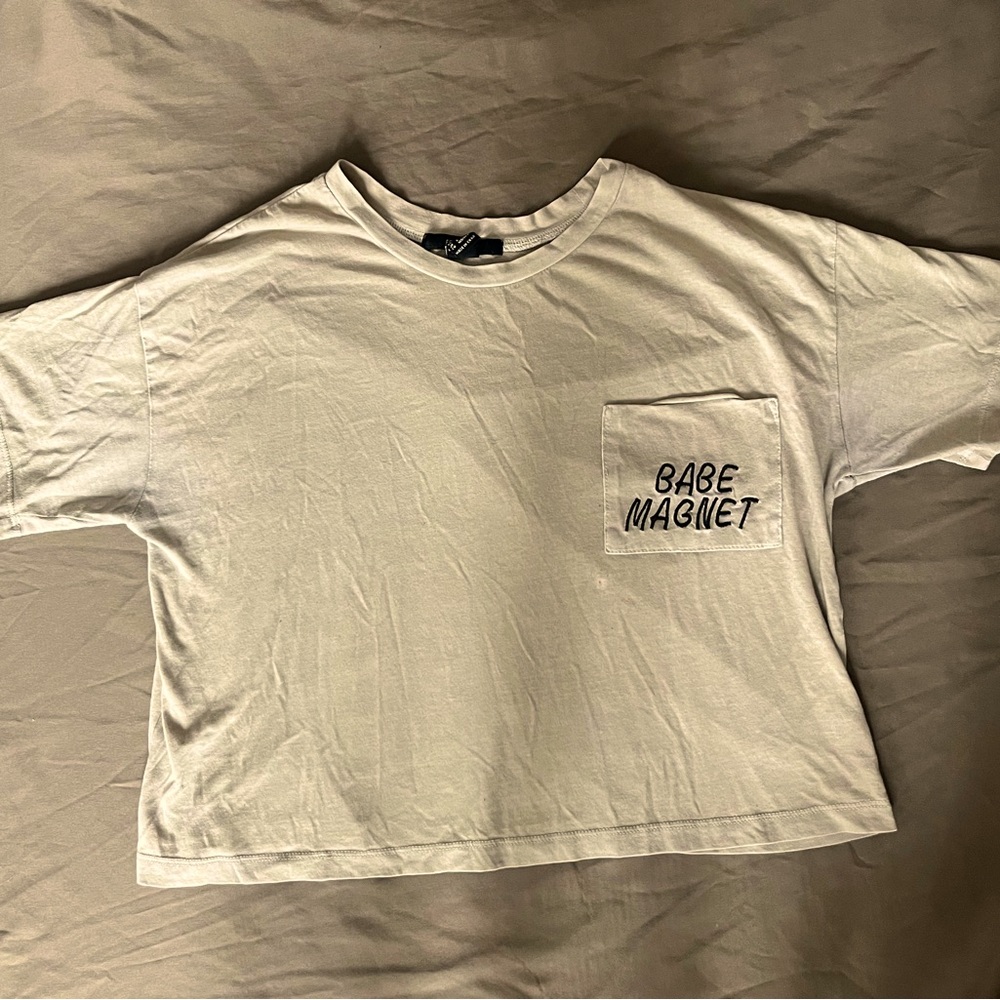 cute white cropped shirt